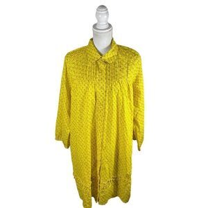 Vintage Julie Brown New York Yellow Floral Shirt Shift Dress
